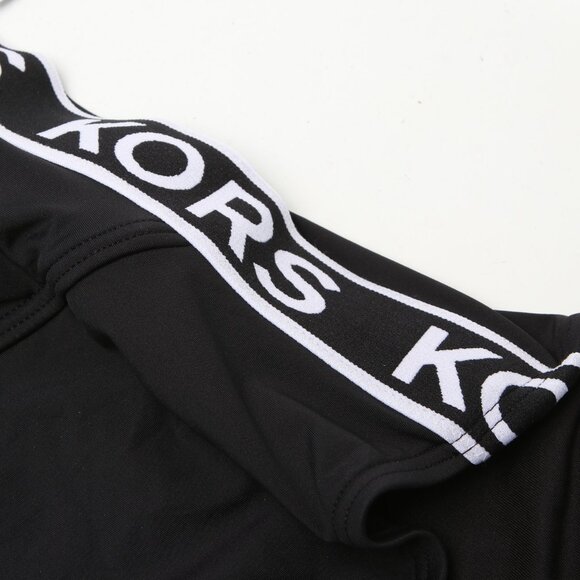 Michael Kors Cut-Out One-Shoulder One-Piece Swimsuit Side-Logo Black White 10 - Picture 7 of 9